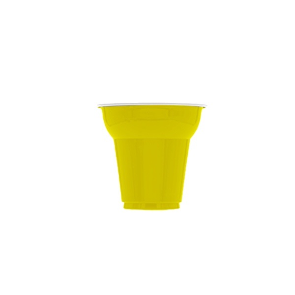 bicchierino in plastica da caffè colore giallo