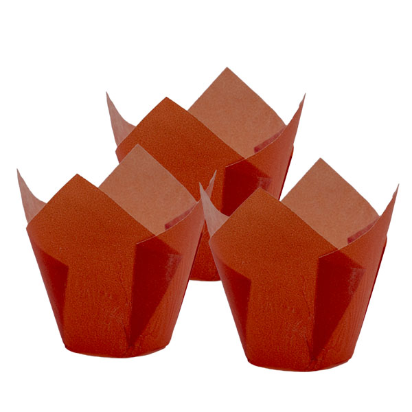 Sallys Pirottini Per Muffin XXL A Forma Di Tulipano, 60 Pezzi, Carta Marrone Non Sbiancata, Compostabili