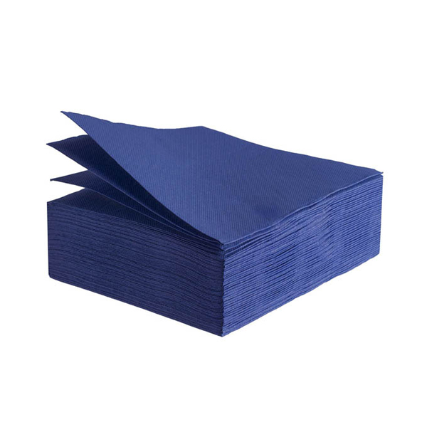 40 Tovaglioli In Raso Blu Navy 43x43 Cm - Poliestere Satinato Per Matrimoni Feste Ed Eventi