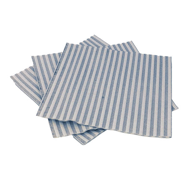 tovaglioli monouso in carta tessuto a righe bianche e azzurre
