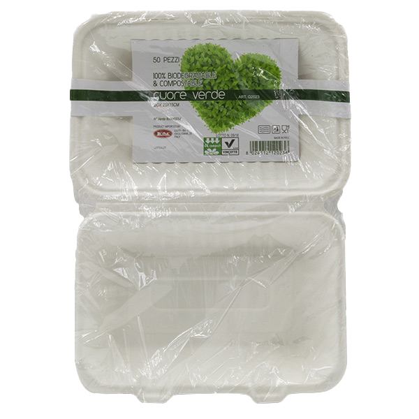confezione di sandwich box bianchi monouso biodegradabili