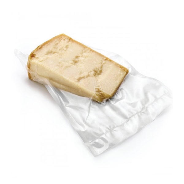 busta trasparente per alimenti sottovuoto con formaggio