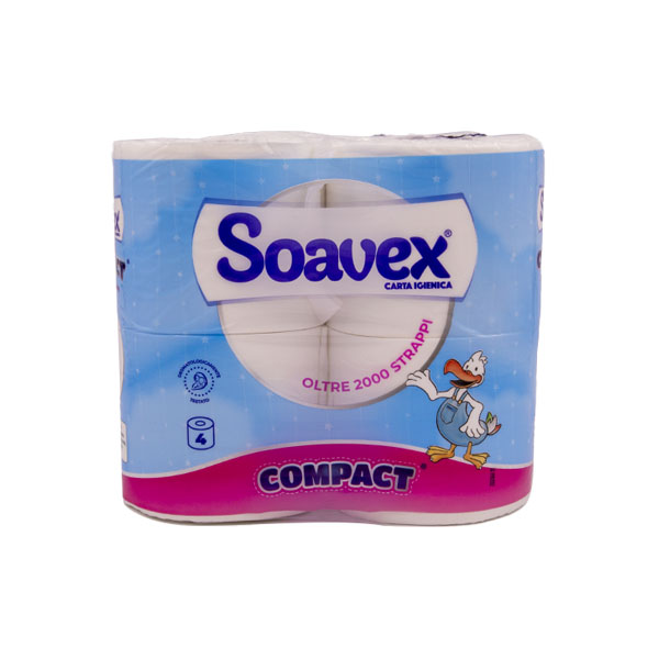 confezione di quattro rotoli di carta igienica soavex