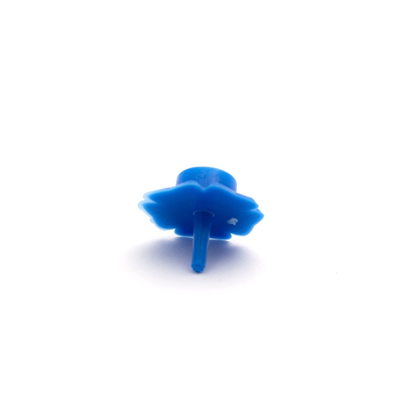 base fiore sotto candela in plastica azzurra
