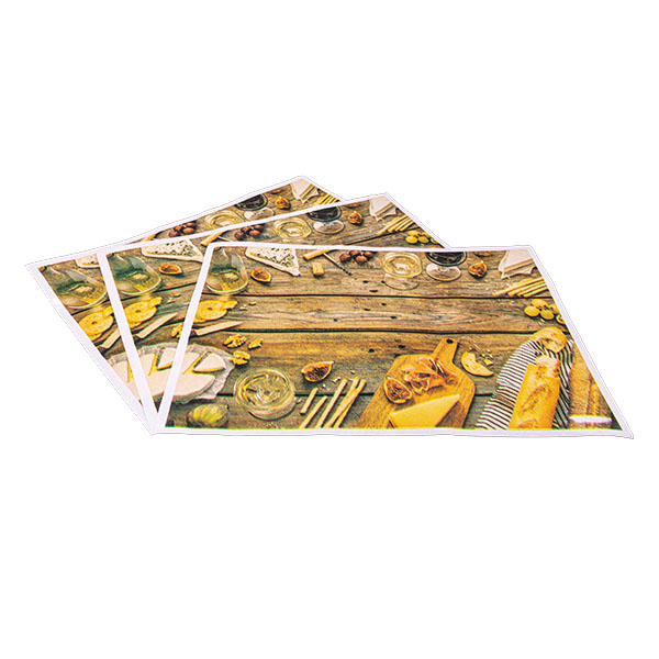 tris di tovagliette monouso monoposto in carta decoro tavola con fichi e formaggi