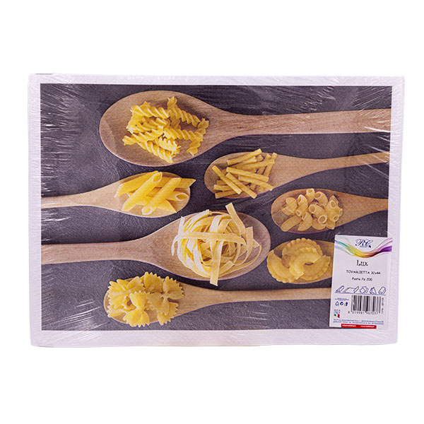 confezione tovagliette monouso monoposto in carta decoro cucchiai di legno e pasta