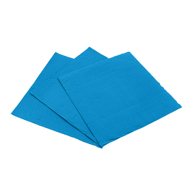 tris di tovaglioli quadrati monouso azzurri