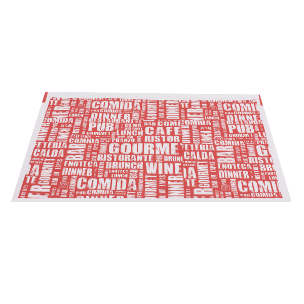 500 Tovagliette monoposto 33×40 cm stampa gourmet rosso 02 184F