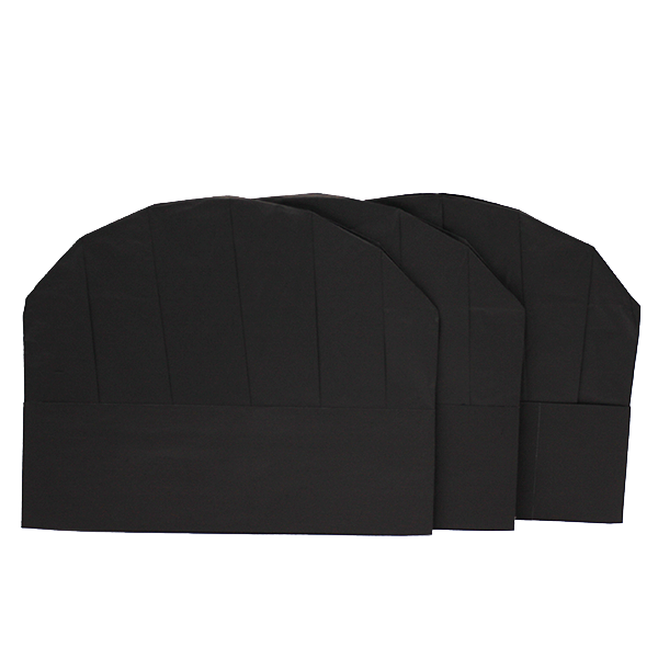 20 cappelli da cuoco in carta con fascia regolabile h25cm colore neri