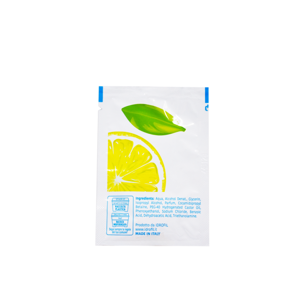 Salviettine detergenti monouso 7x10cm profumazione limone 02 D008A