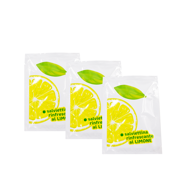 Salviettine detergenti monouso 7x10cm profumazione limone 03 D008A