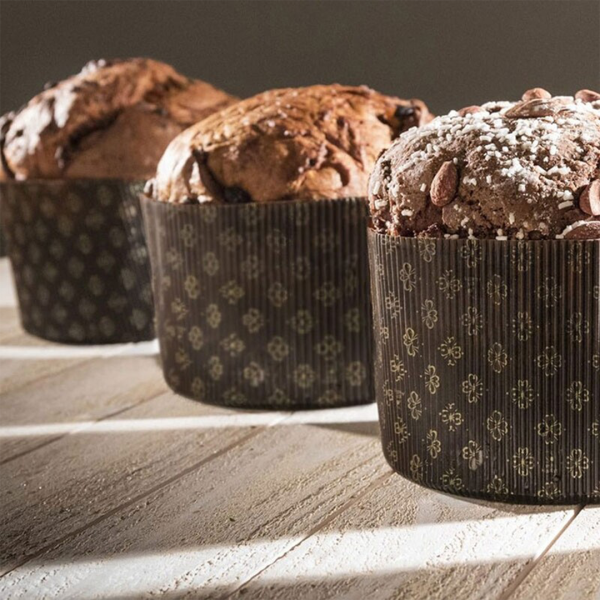 100 Forme cottura Panettone alto microonda in carta 500gr diam.134 cm h95 cm marroni 03 PA134