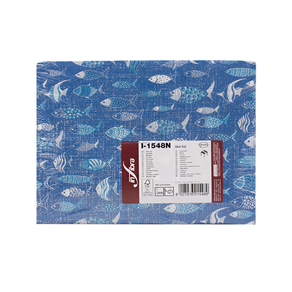 250 Infibra tovagliette monoposto in carta 30x40 stampa blue fish 03 IC1548N