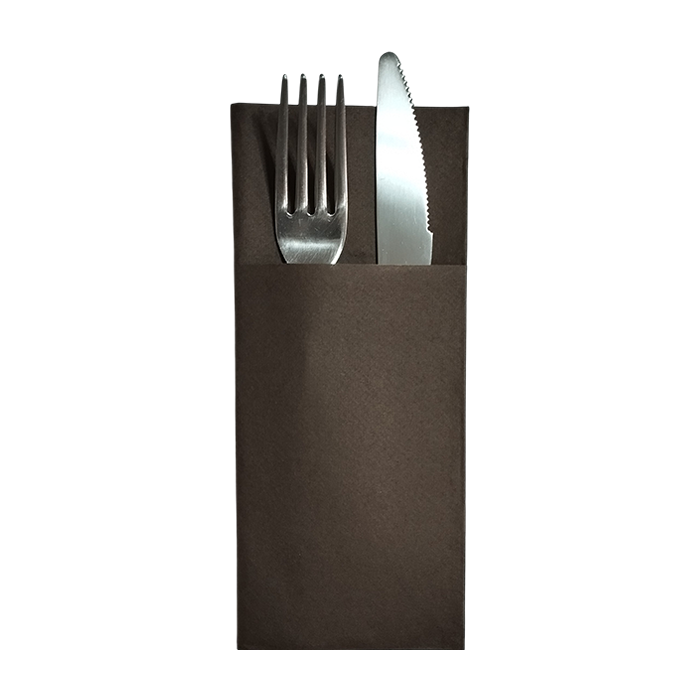 50 Tovaglioli air laid 40x40 con tasca 33x40cm slim cioccolato 4 COD 01 1 22