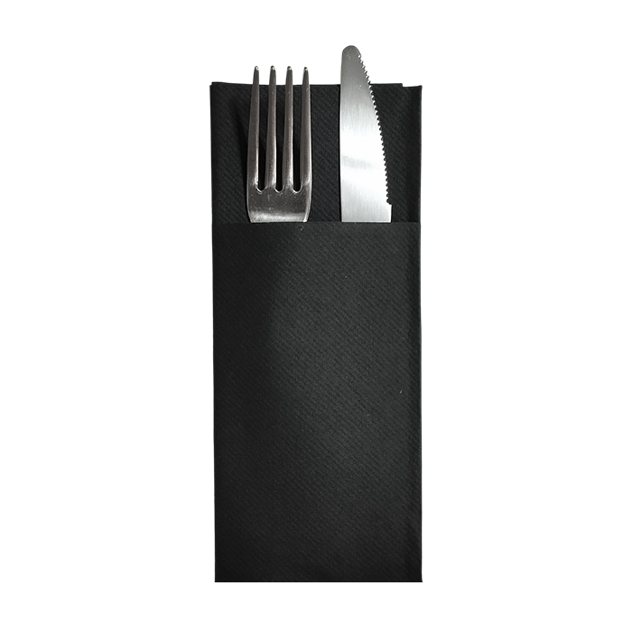 50 Tovaglioli air laid 40x40 con tasca 33x40cm slim nero 3 COD 01 1 23