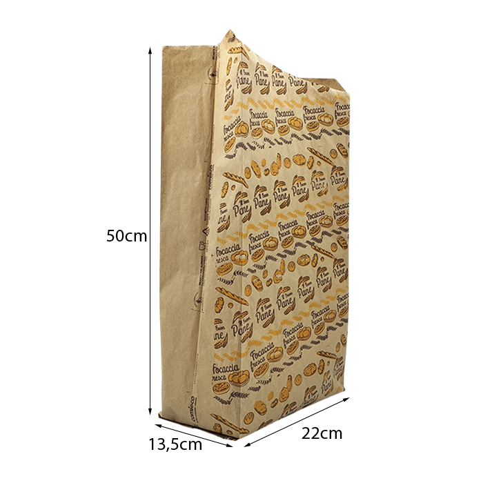 10 kg Buste pane 22x50 cm avana con stampa pura cellulosa n. 8-10 2 10 kg Buste pane 22x50 cm avana con stampa pura cellulosa n. 8-10 - immagine 2