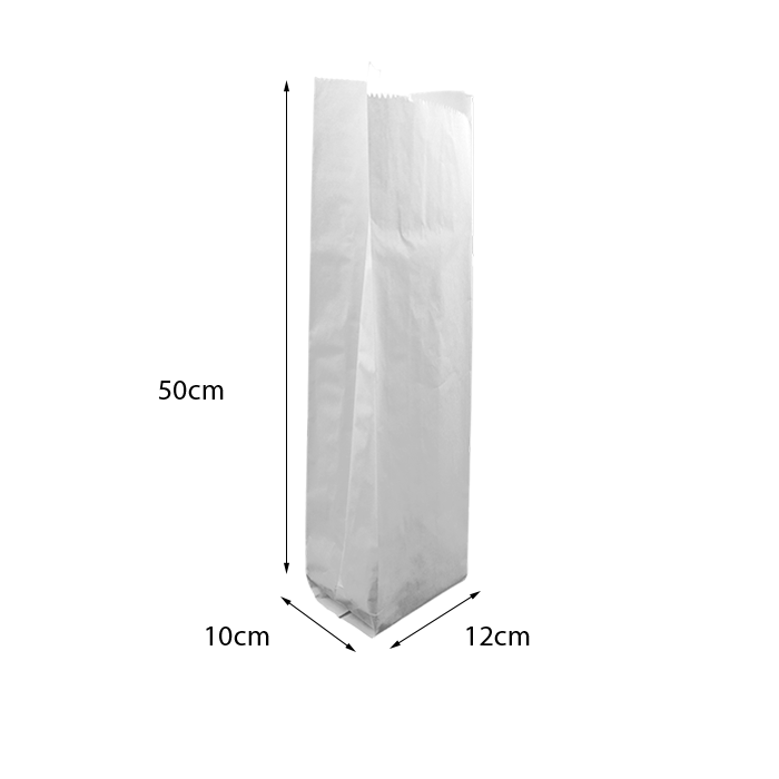 10 kg Buste pane 12x50 cm bianche neutre pura cellulosa n.2L 45gr 2 10 kg Buste pane 12x50 cm bianche neutre pura cellulosa n.2L 45gr - immagine 2