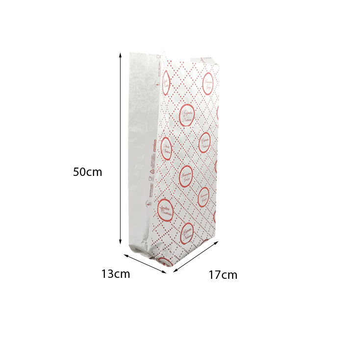 10 Kg Buste pane 17x50 cm bianche con stampa pura cellulosa 45gr n.06L 2 10 Kg Buste pane 17x50 cm bianche con stampa pura cellulosa 45gr n.06L - immagine 2
