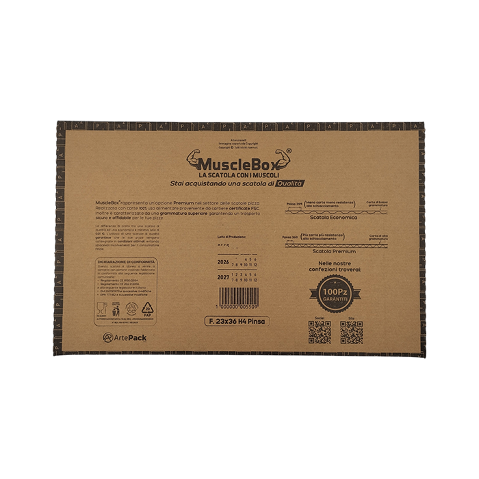 100 Box pinsa avana/bianco 23X36 cm 2 100 Box pinsa avana/bianco 23X36 cm - immagine 2