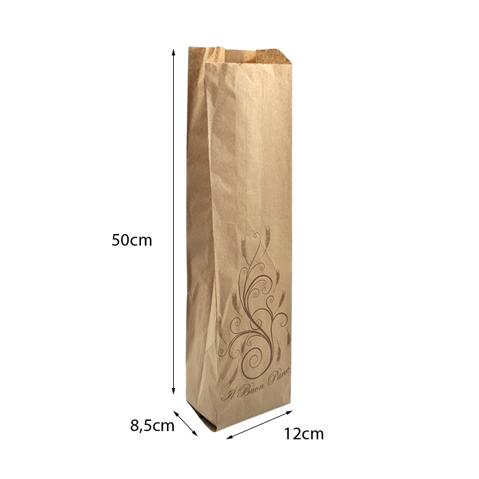 10 kg Buste pane 12x50 cm avana con stampa pura cellulosa n. 2L 2 10 kg Buste pane 12x50 cm avana con stampa pura cellulosa n. 2L - immagine 2