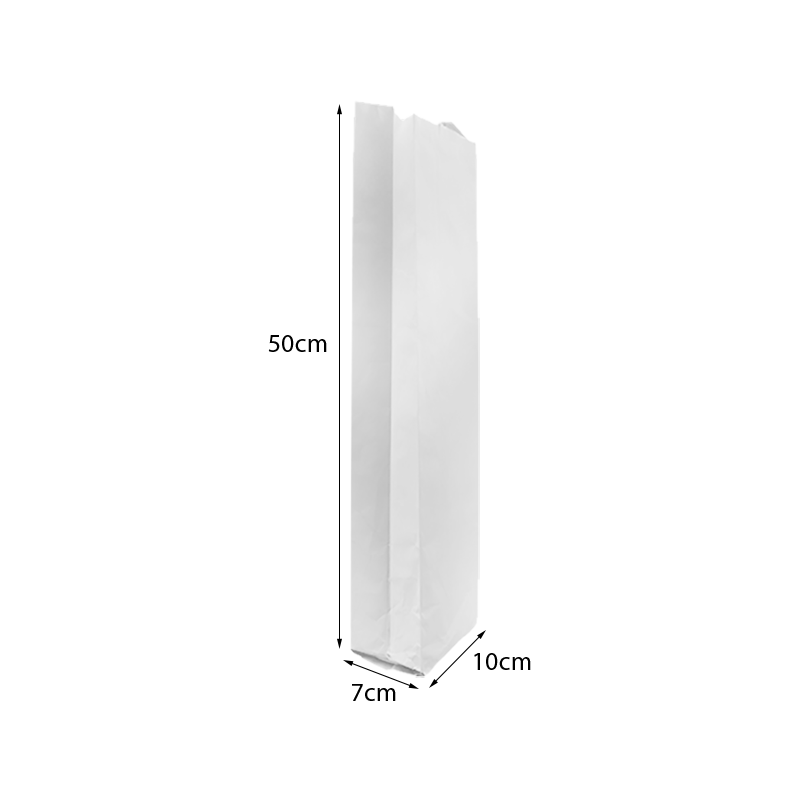 10 kg Buste pane 10x50 cm bianche con stampa pura cellulosa 45gr 2 10 kg Buste pane 10x50 cm bianche con stampa pura cellulosa 45gr - immagine 2