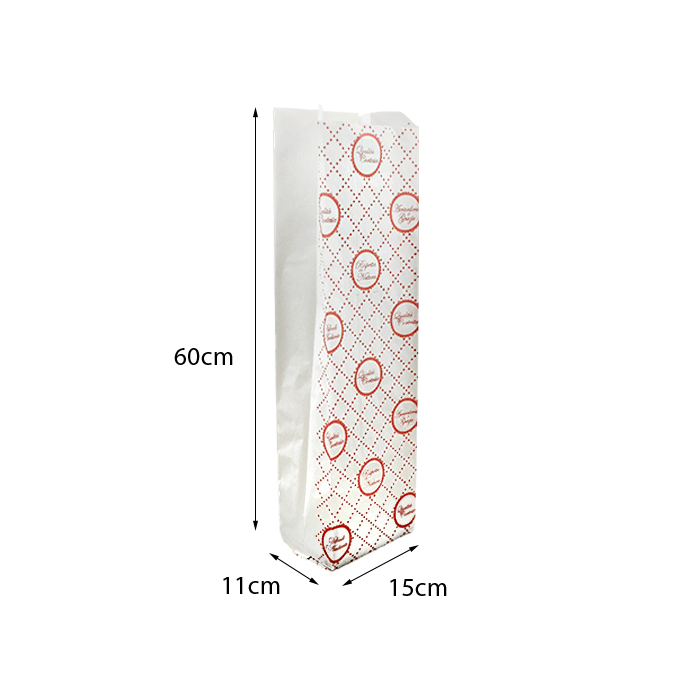 10 kg Buste pane 15x60 cm bianche con stampa pura cellulosa 45gr n. 5LL 2 10 kg Buste pane 15x60 cm bianche con stampa pura cellulosa 45gr n. 5LL - immagine 2