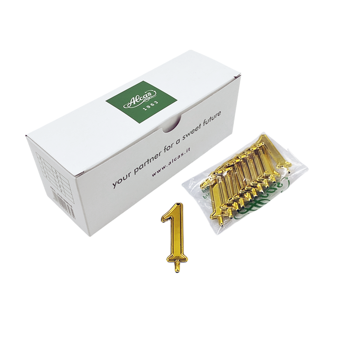 100 Numeri 1 per torte oro Alcas 3 100 Numeri 1 per torte oro Alcas - immagine 3