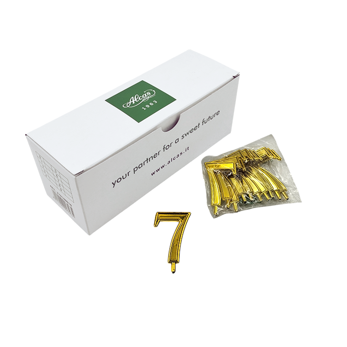 100 Numeri 7 per torte oro Alcas 3 100 Numeri 7 per torte oro Alcas - immagine 3
