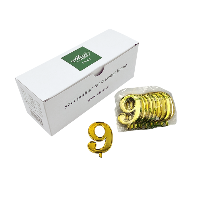 100 Numeri 9 per torte oro Alcas 3 100 Numeri 9 per torte oro Alcas - immagine 3