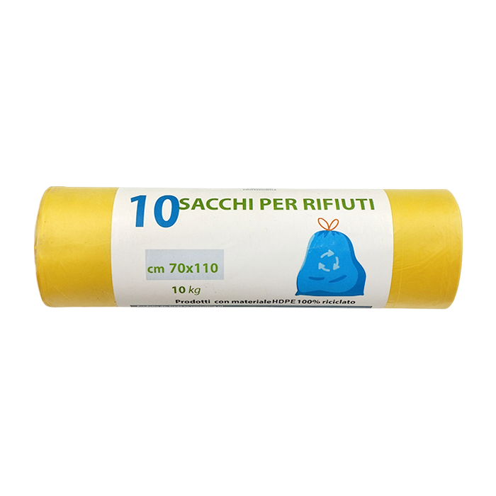 Sacchi a rotolo n.u rifiuti 70X110 gialli 10 pz 200GR 19 BAGS70X110 01 1