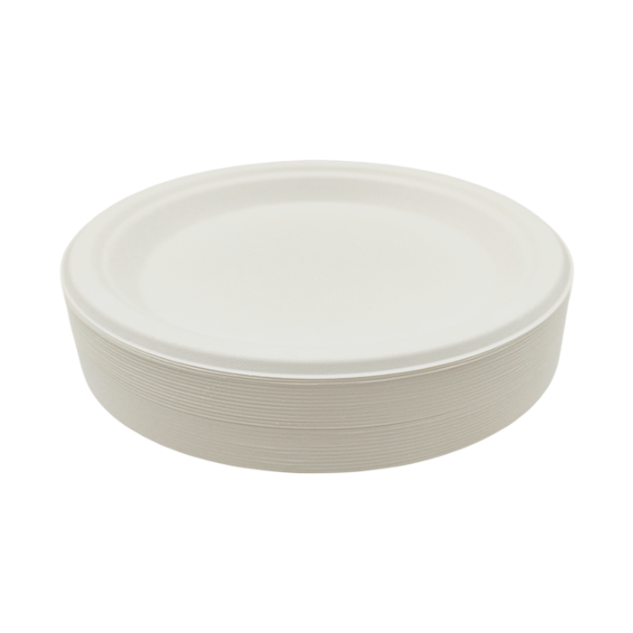 50 Piatti piani canna da zucchero 23 cm Pfas free 100%naturale 4 50 Piatti piani canna da zucchero 23 cm Pfas free 100%naturale - immagine 4