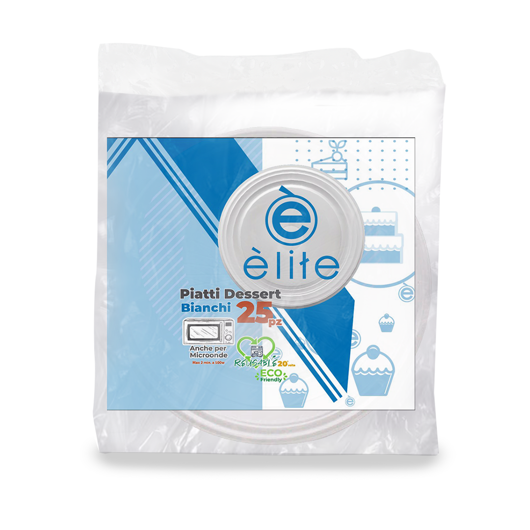 25 Piattini dessert Elite riutilizzabili PP microonde 52 T413F 01 1 1