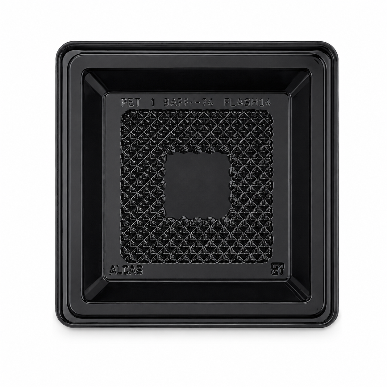 100 Vassoi Medorino nero Quadrato 6,5x6,5 cm pet 2 medorino qua
