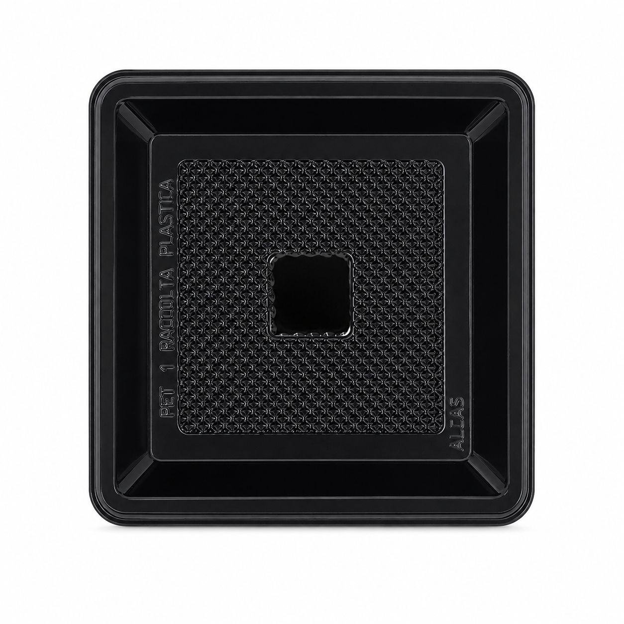 100 Vassoi Medorino nero Quadrato 9,5x9,5 cm pet 1 medorino quad