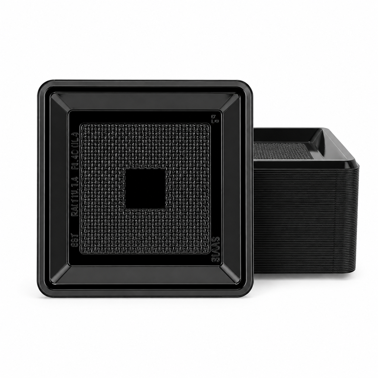 100 Vassoi Medorino nero Quadrato 9,5x9,5 cm pet 2 100 Vassoi Medorino nero Quadrato 9,5x9,5 cm pet - immagine 2
