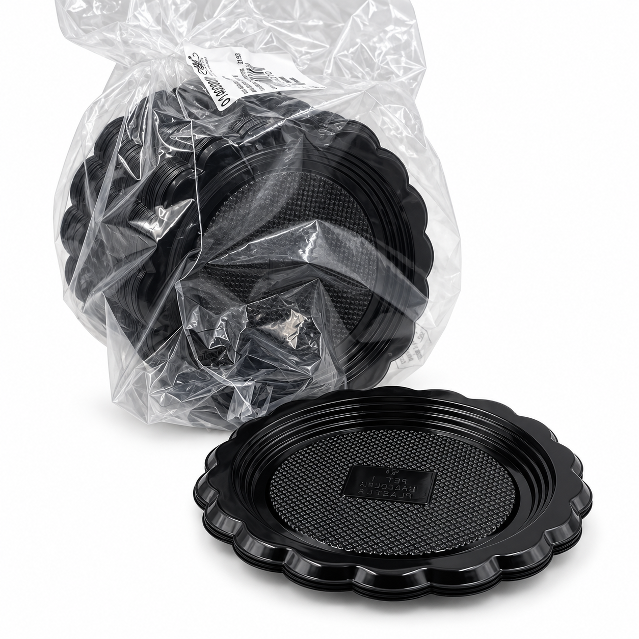 100 Vassoi rotondi Mini Medoro nero diam. 12 cm PET 5 014020010 1 1