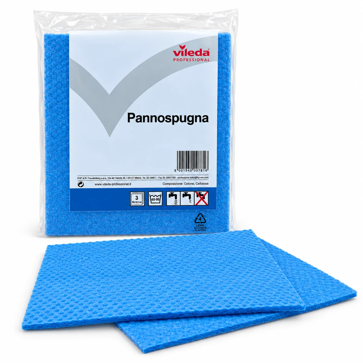 3 Panno spugna vileda professional 20x18,5 cm blu 2 3 Panno spugna vileda professional 20x18,5 cm blu - immagine 2