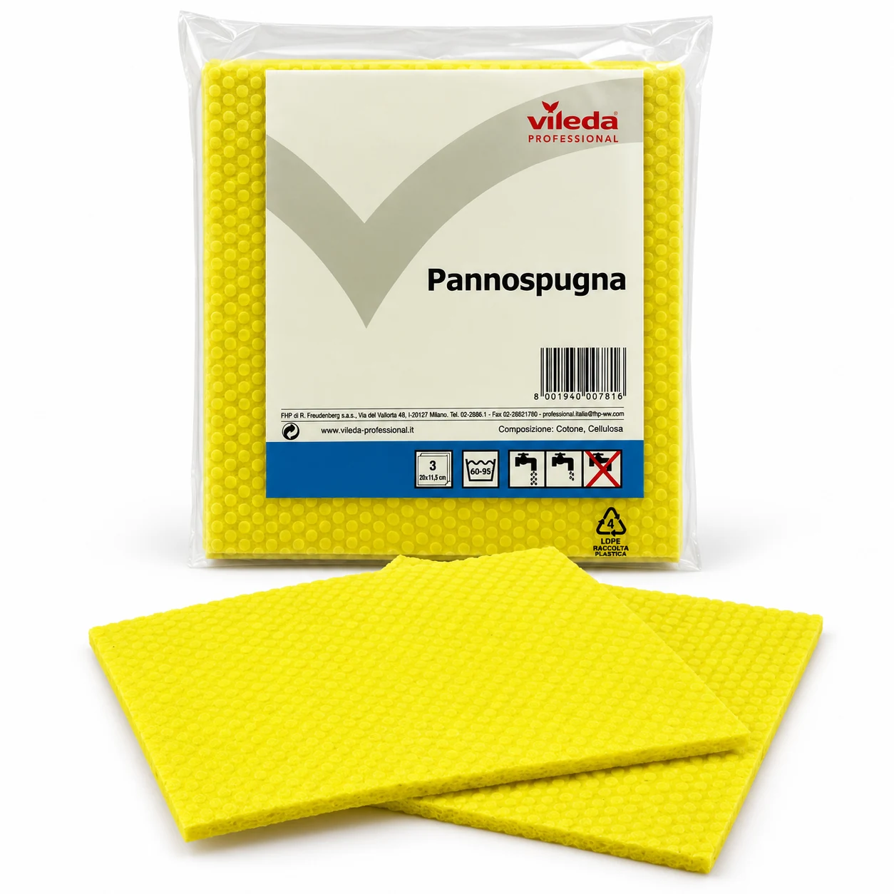 3 Panno spugna vileda professional 20x18,5 cm giallo yellow 2 3 Panno spugna vileda professional 20x18,5 cm giallo yellow - immagine 2