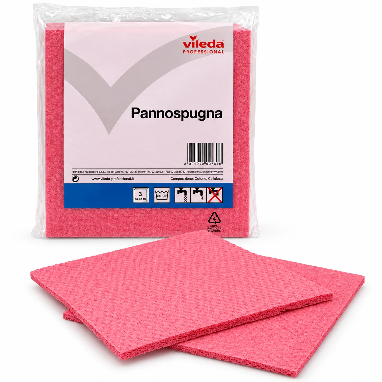 3 Panno spugna vileda professional 20x18,5 cm rosso red 2 3 Panno spugna vileda professional 20x18,5 cm rosso red - immagine 2