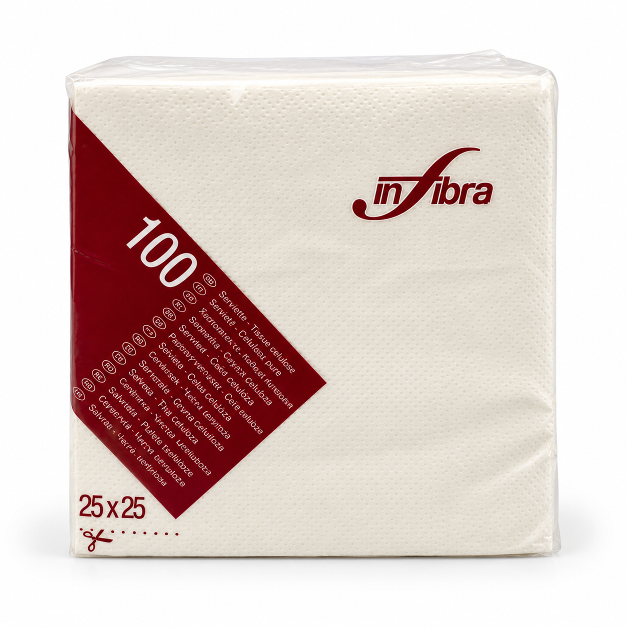 100 Infibra tovaglioli 25x25 cm doppio velo bianchi 4 8027976000218 1 1