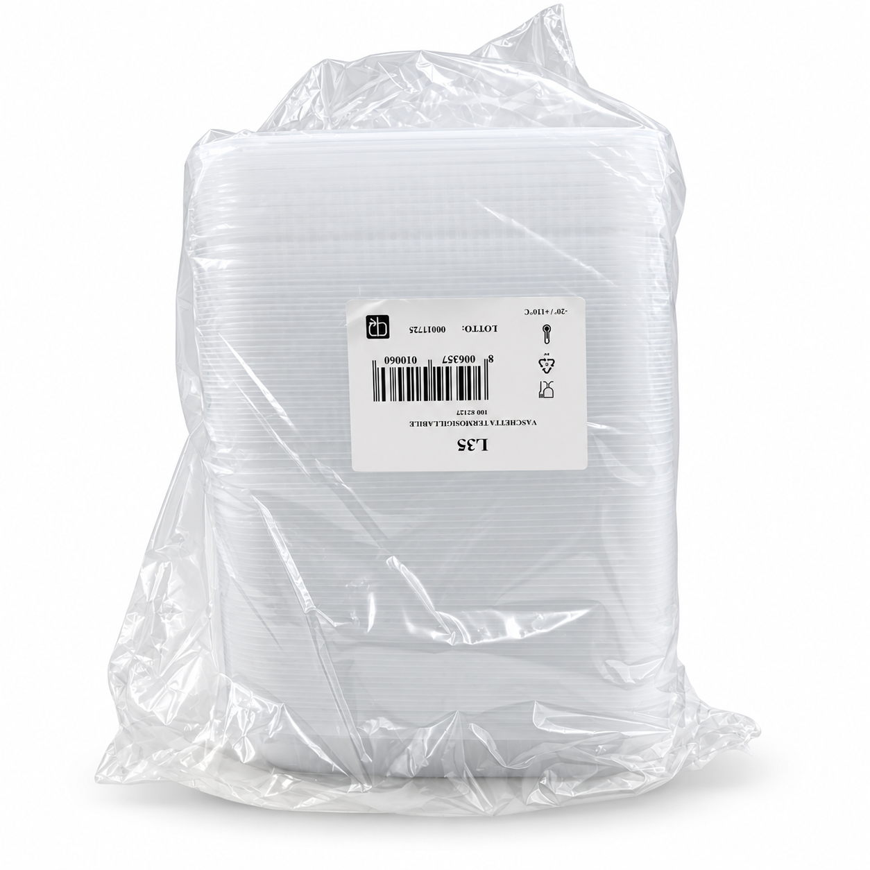 100 Vaschette trasparenti termosigillabili PP 19x23x3,5h cm 1200cc 2 100 Vaschette trasparenti termosigillabili PP 19x23x3,5h cm 1200cc - immagine 2