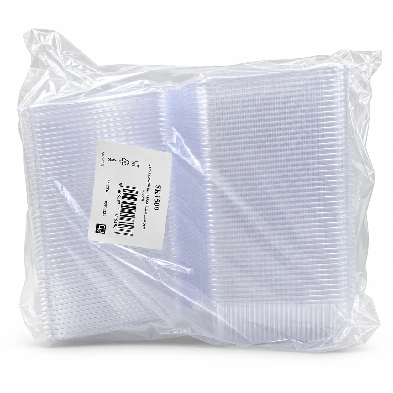 50 Vaschette ops Rettangolari con coperchio SK 1500cc 18,7x18,9x7h cm 3 50 Vaschette ops Rettangolari con coperchio SK 1500cc 18,7x18,9x7h cm - immagine 3
