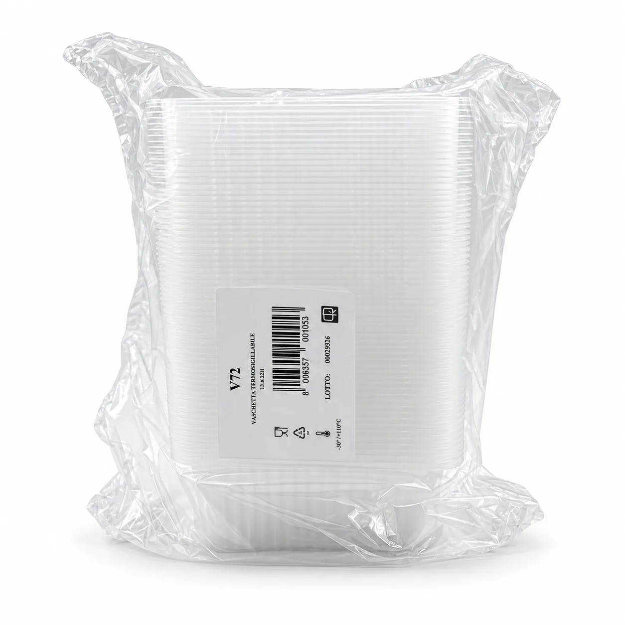 75 Vaschette trasparenti termosigillabili PP 13,7x19,2x72 1300cc 2 75 Vaschette trasparenti termosigillabili PP 13,7x19,2x72 1300cc - immagine 2