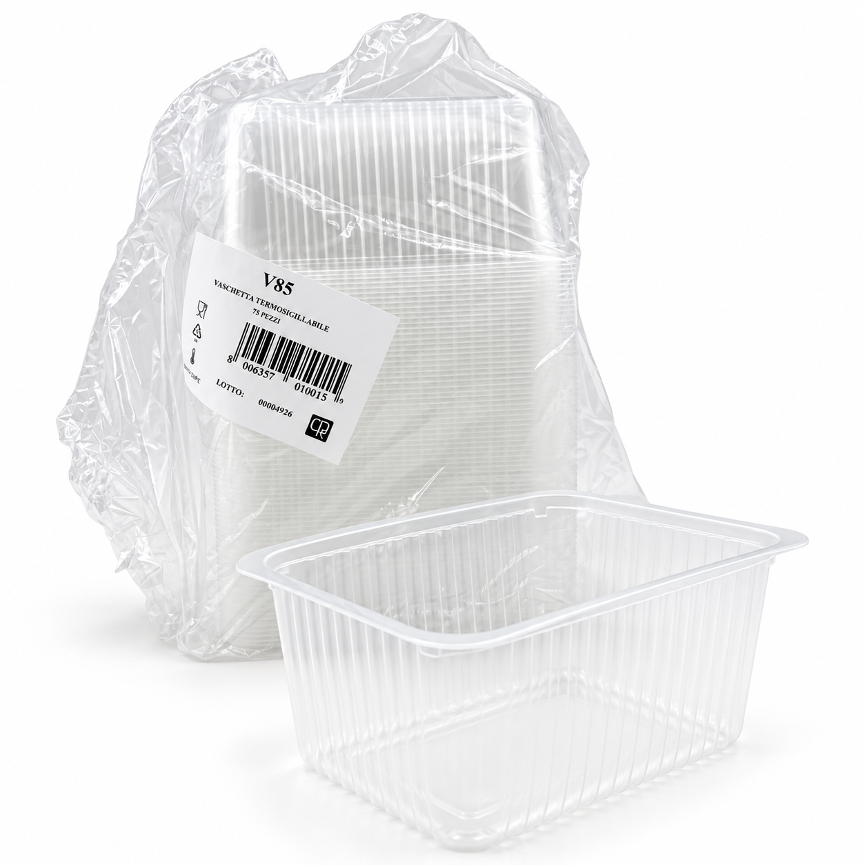 75 Vaschette trasparenti termosigillabili PP 13,7x19,2x85 1500cc 2 75 Vaschette trasparenti termosigillabili PP 13,7x19,2x85 1500cc - immagine 2